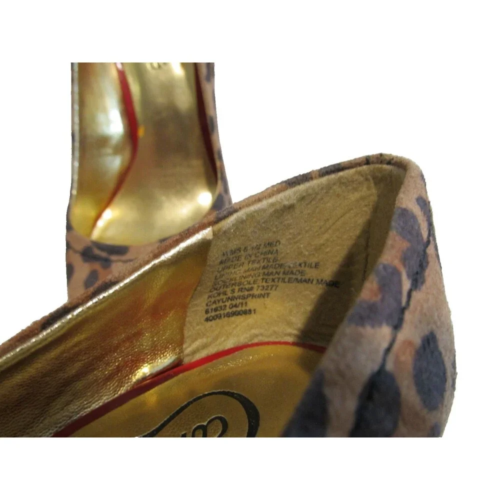 Candie’s Leopard Print Platform Stiletto Heels Women’s 6.5 Peep Toe Pre‑Owned